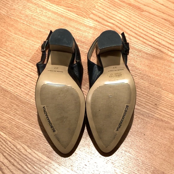 BLACK BCBG SLINGBACK CHUNKY HEEL - Size 37. - Picture 3 of 6